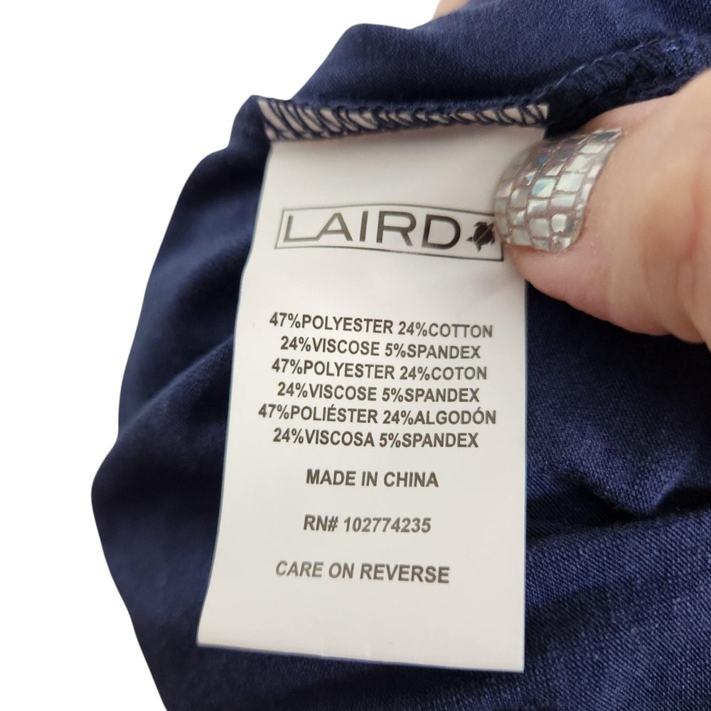LAIRD Palazzo Pants Womens Small Navy Wide Leg Pull On Stretch Lounge‎ Relaxed - Picture 12 of 12